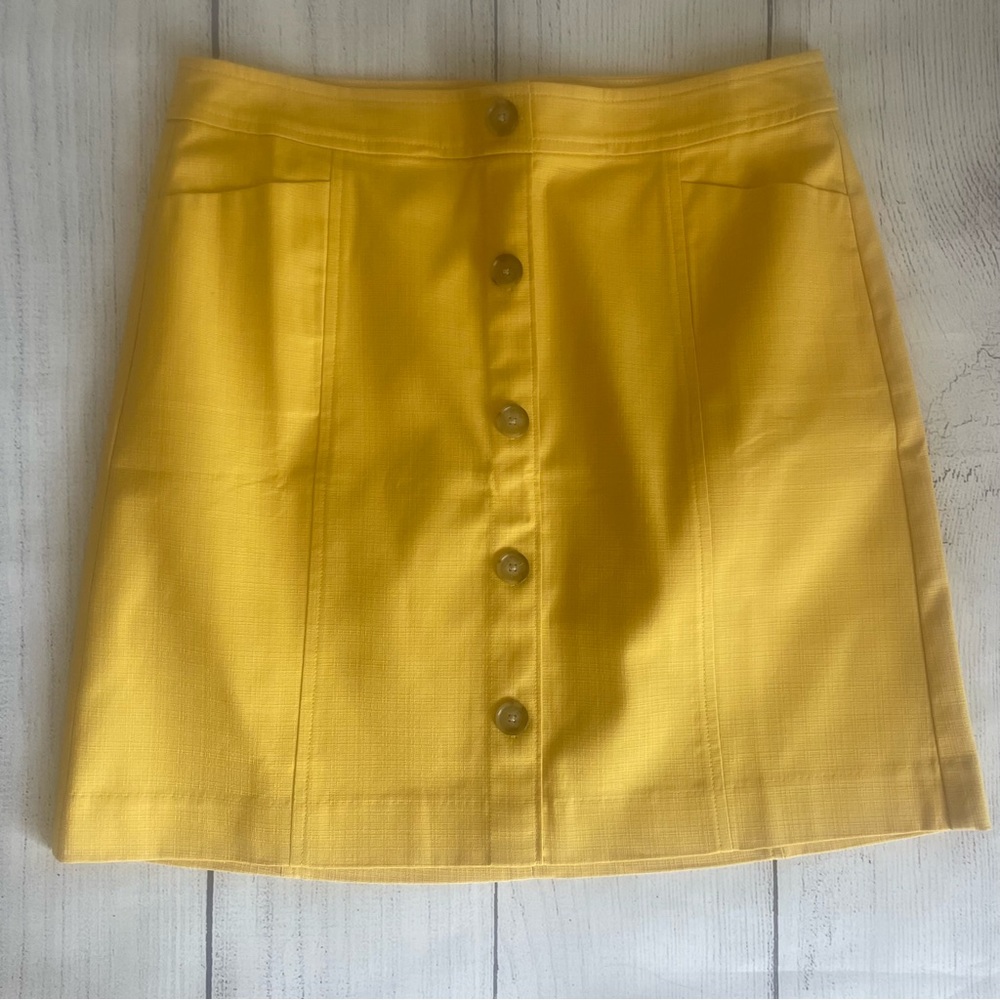 Loft Outlet Yellow Button Down Skirt Size 6